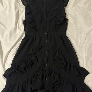Elegant Black Ruffle Dress